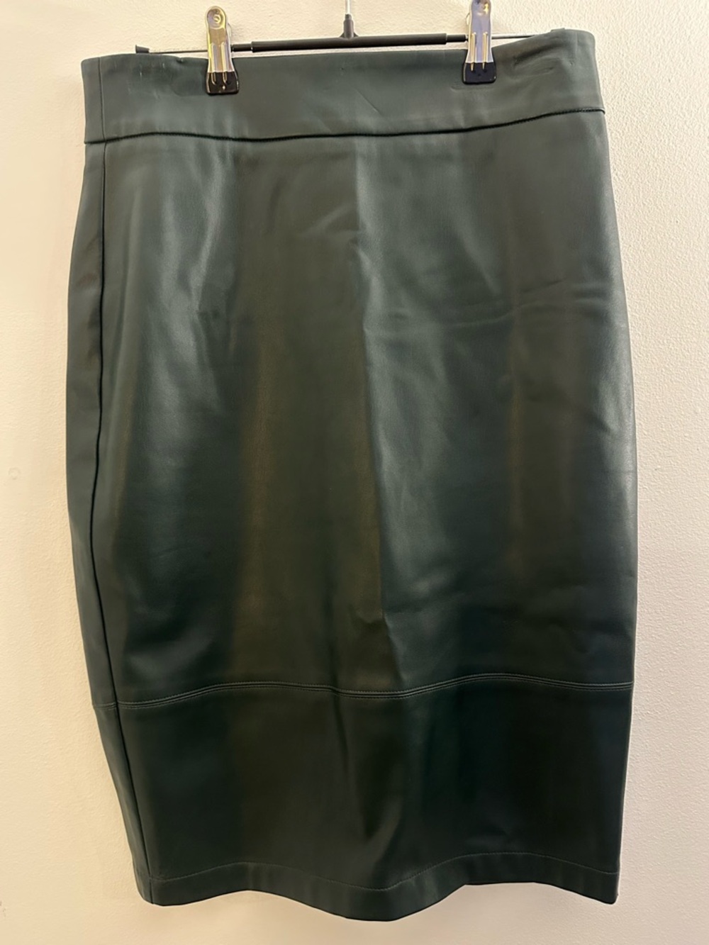 Worn Once - Forever New Forest Green Faux Leather Pencil Skirt - Size US 4